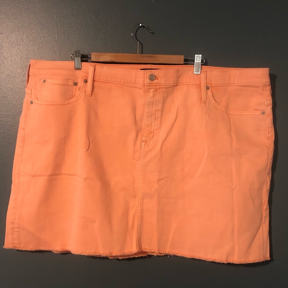 J. Crew raw edge denim skirt, size 24